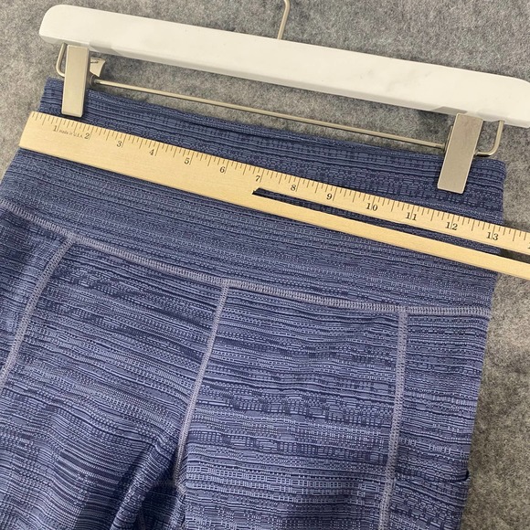 Athleta Leggings Small Blue High Rise Jacquard Mesh Chat To Town Capri Workout - Picture 6 of 13